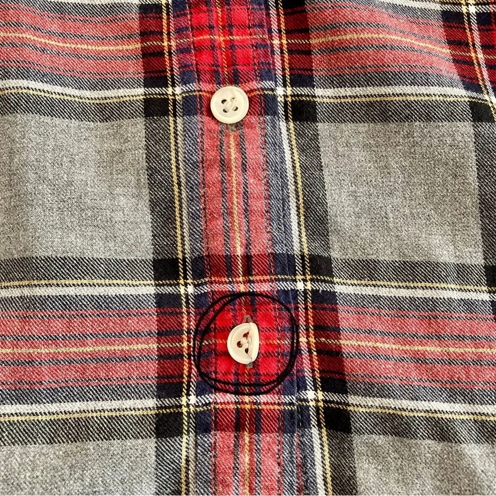 J.Crew Boy Fit Tartan Plaid Button Shirt Size 2